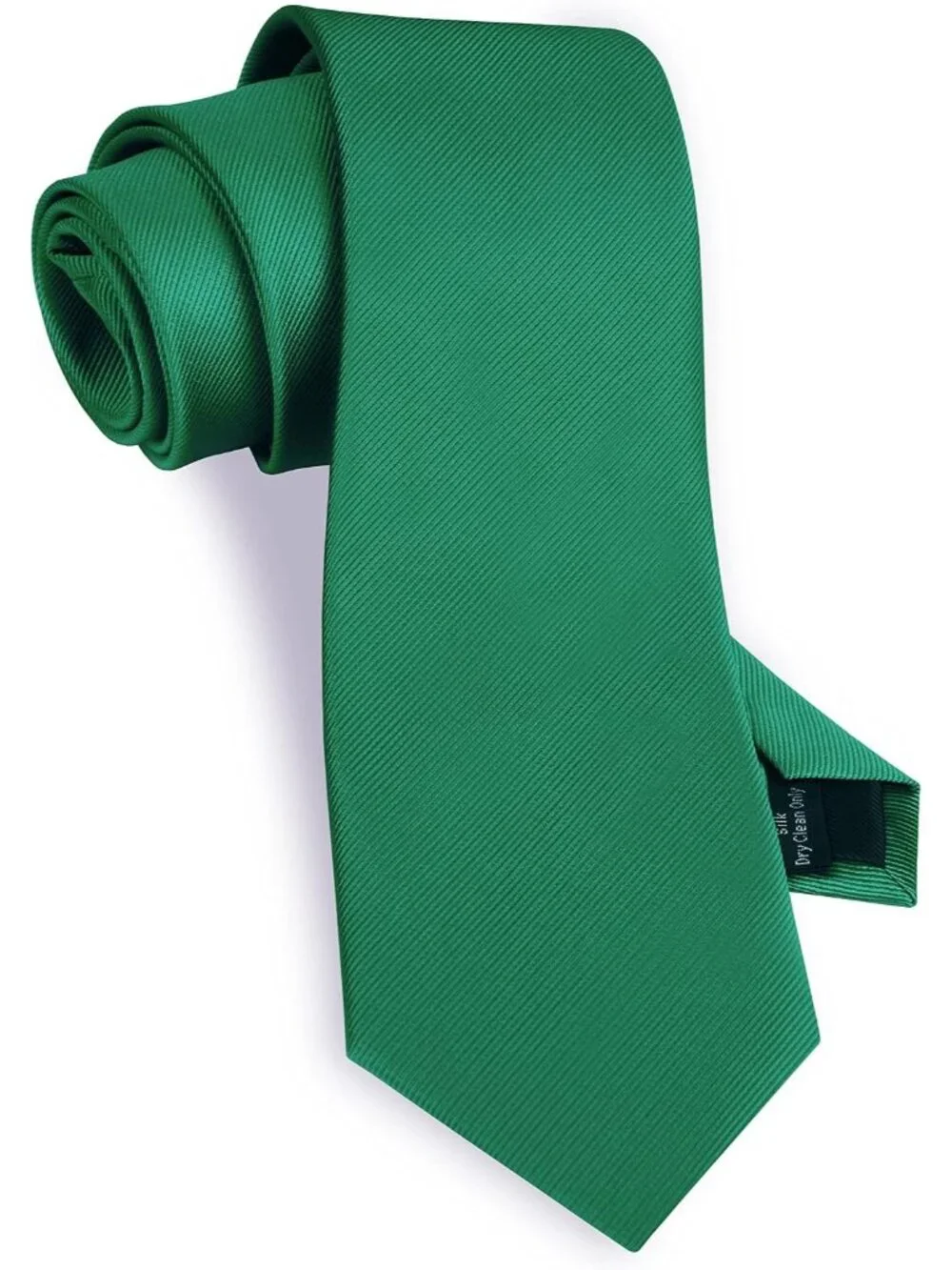 Men's Emerald Green Twill Textured Woven Silk Formal Necktie For Wedding Dress